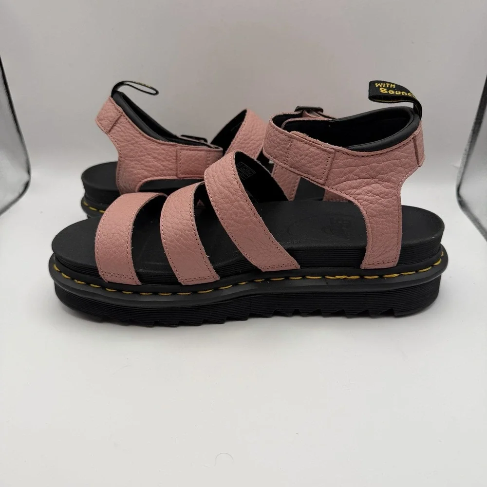 Dr. Martens Blaire Flatform‎ Peach Pink Leather Sandals Women's Sz US 11 New